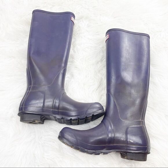 Hunter Original Tall Purple Matte Rain Boots - Picture 6 of 15
